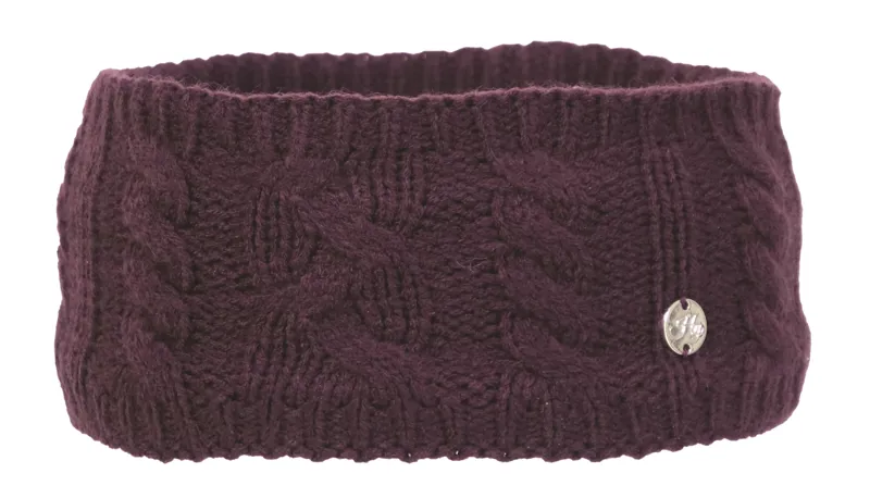 Hy Equestrian Melrose Cable Knit Headband - Damson